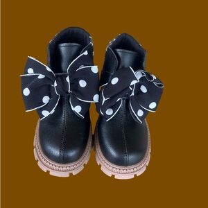 Stylish Kids Boots with Polka Dot Bows